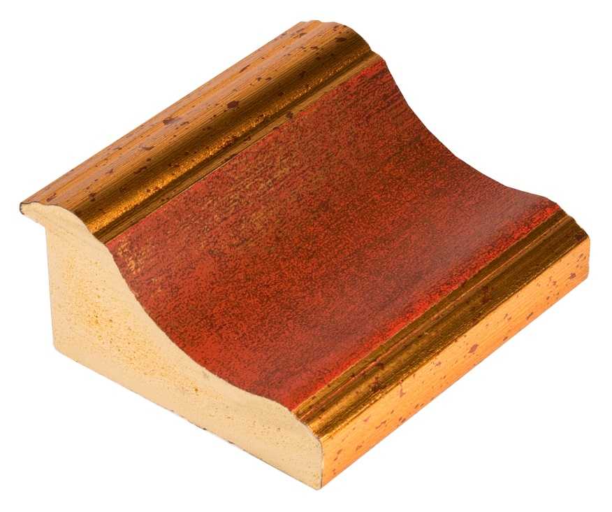 DANTIK Zrcadlo 50x70 ZVRATNÁ červenozlatá plast