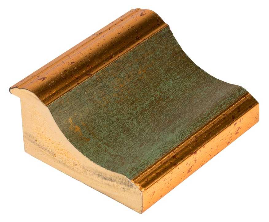 DANTIK Zrcadlo 60x120 ZVRATNÁ zelenozlatá plast