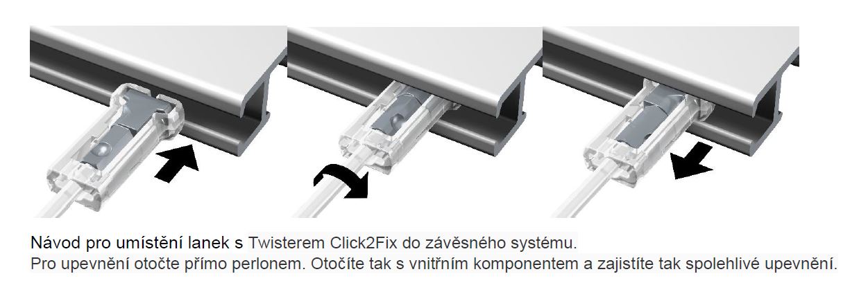 Závěsný systém na obrazy - Lanko Perlonové Click2fix 200cm