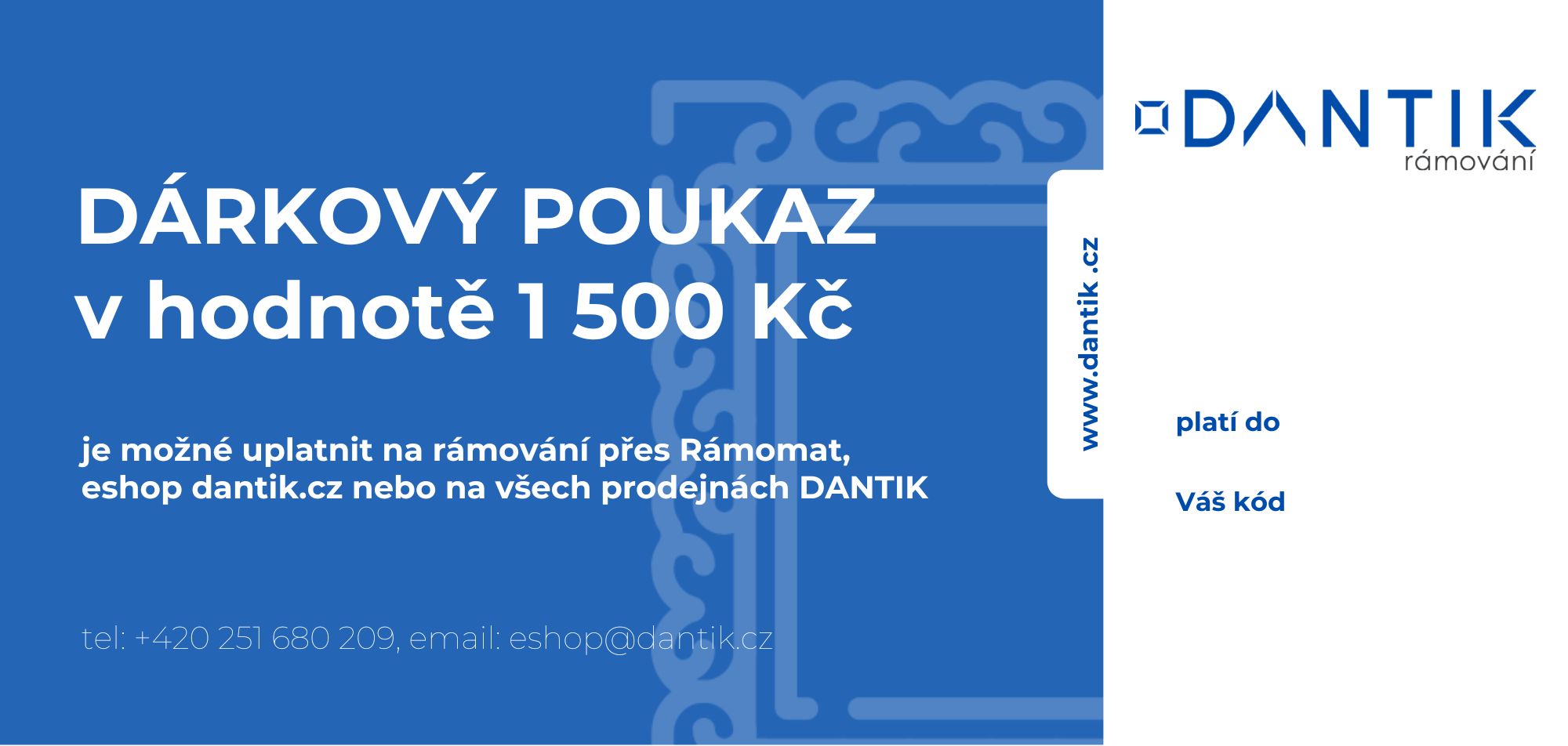 Dárkový poukaz na 1500 Kč