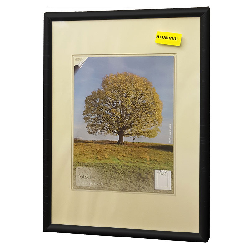 18x25,4 | Černý Rychlorám úzký hliník PLEXI čiré [BN]