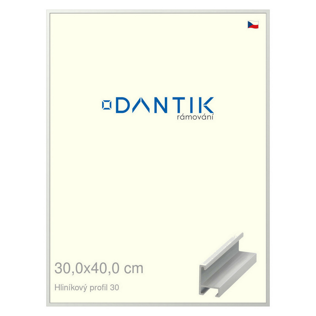 DANTIK rámeček 30x40 | ALU profil 6030 Bílá matná (Plexi Čiré)
