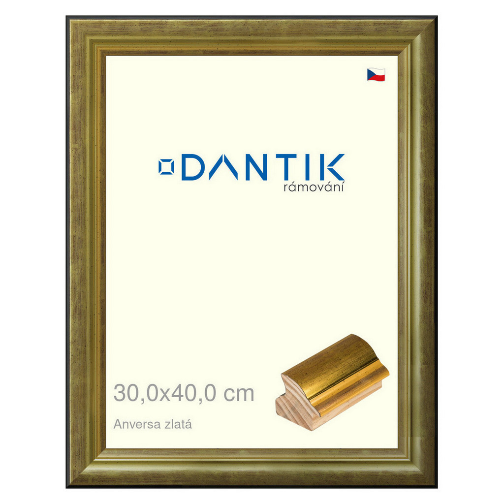 DANTIK rámeček 30x40 | ANIVERSA zlatá (Plexi Čiré)