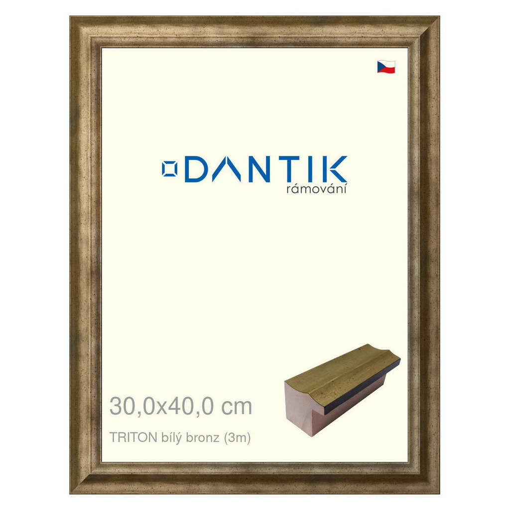 DANTIK rámeček 30x40 | TRITON bílý bronz (Plexi Čiré)