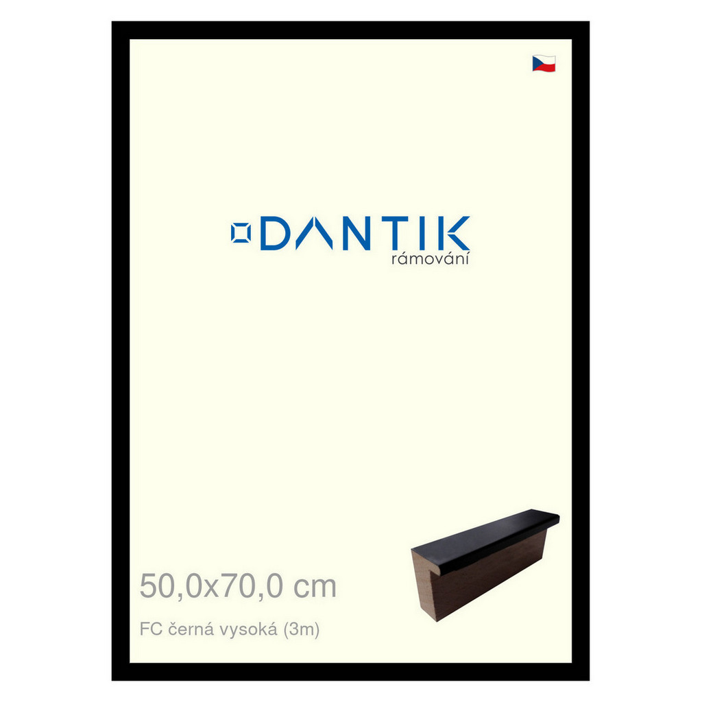 DANTIK rámeček 50x70 | FC černá vysoká (Plexi Čiré)