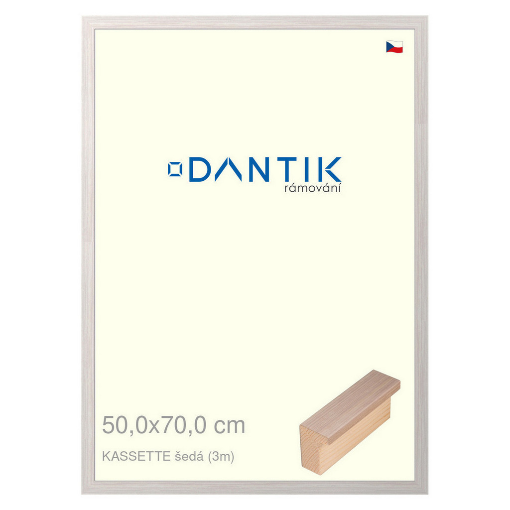DANTIK rámeček 50x70 | KASSETTE šedá (Plexi Čiré)