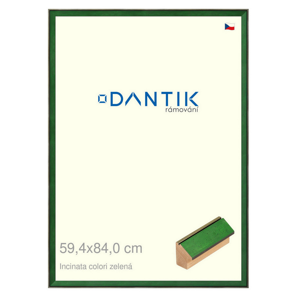 DANTIK rámeček 59,4x84 | INCLINATA colori zelená (Plexi Čiré)