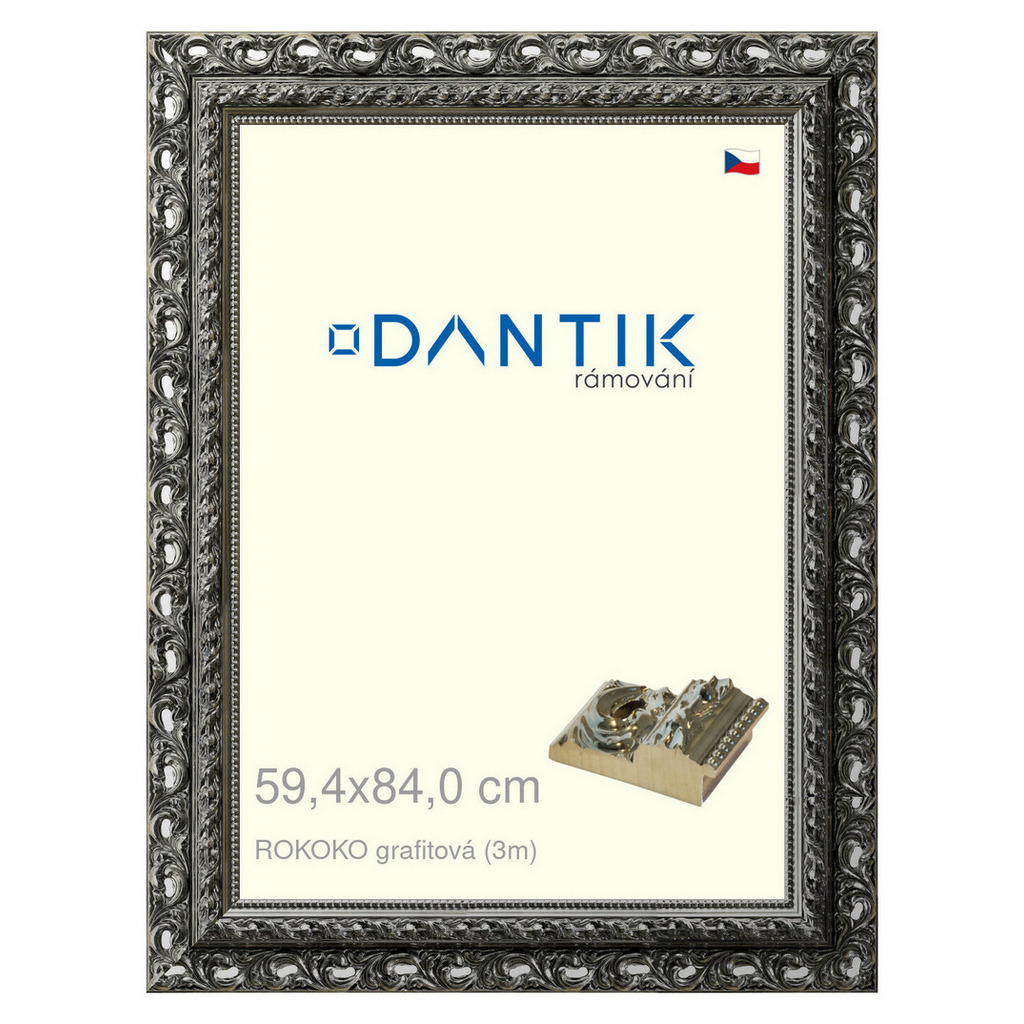 DANTIK rámeček 59,4x84 | ROKOKO grafitová (Plexi Čiré)
