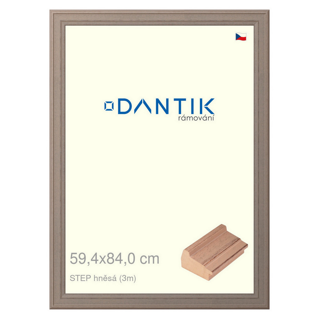 DANTIK rámeček 59,4x84 | STEP hnědá (Plexi Čiré)
