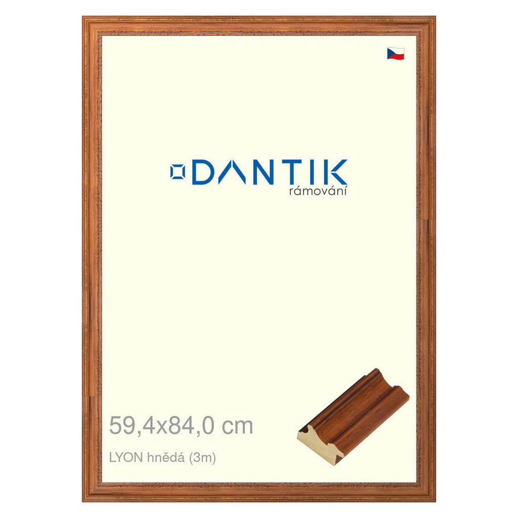 DANTIK rámeček 59,4x84 | LYON hnědá (Plexi Čiré)