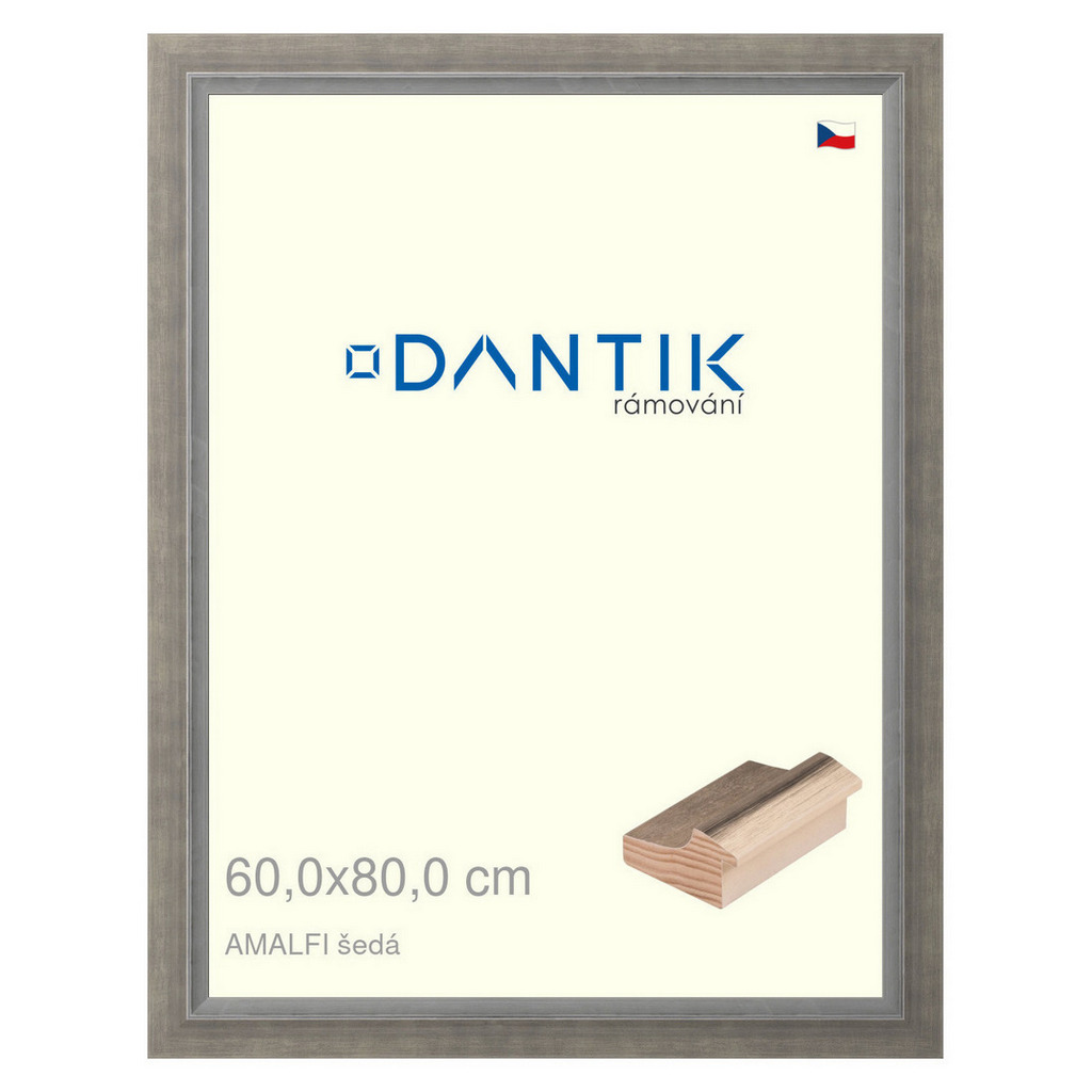 DANTIK rámeček 60x80 | AMALFI šedá (Plexi Čiré)