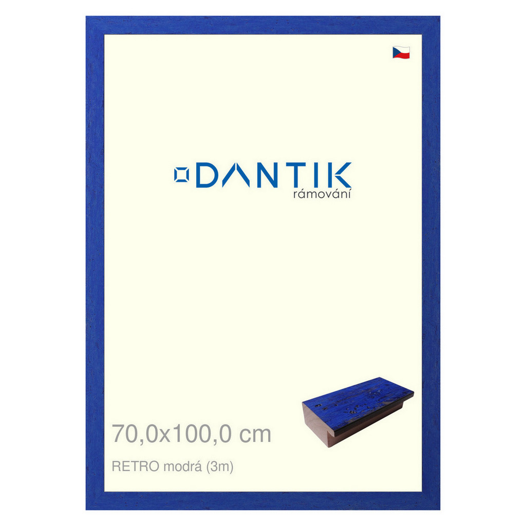 DANTIK rámeček 70x100 | RETRO modrá (Plexi Čiré)