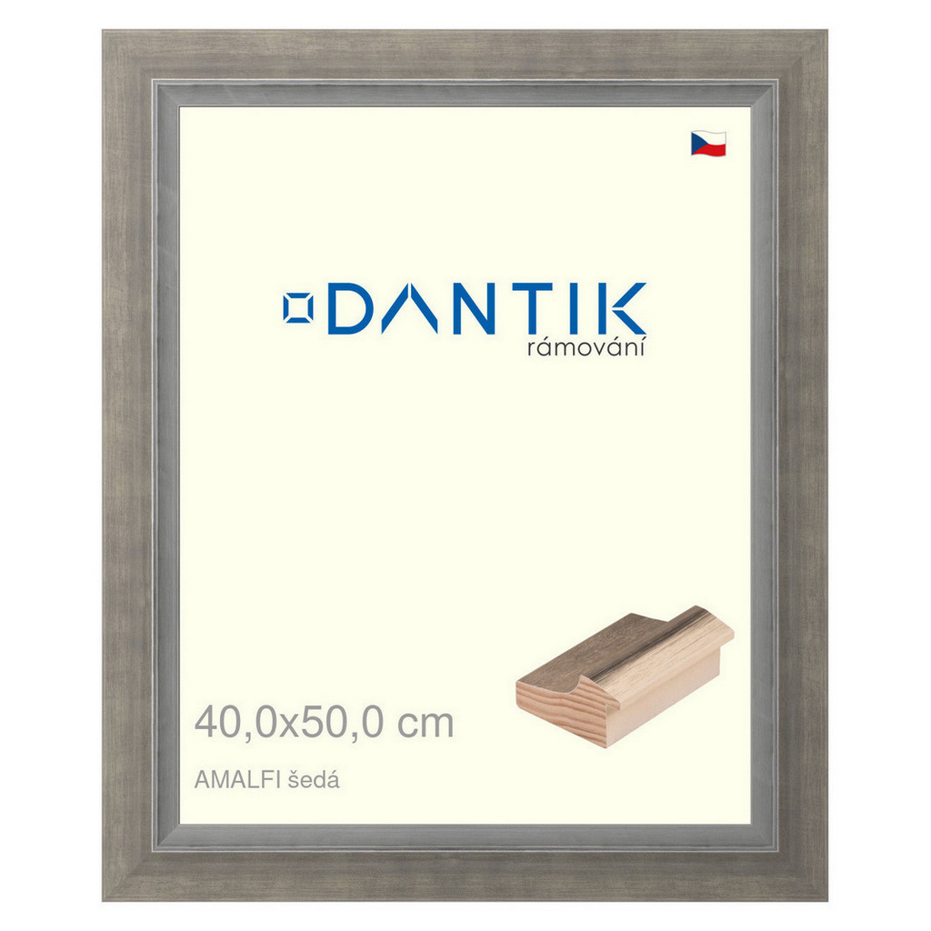 DANTIK rámeček 40x50 | AMALFI šedá (Plexi Čiré)