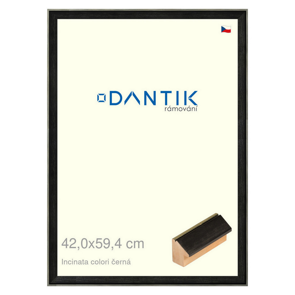 DANTIK rámeček 42x59,4 | INCLINATA colori černá (Plexi Čiré)