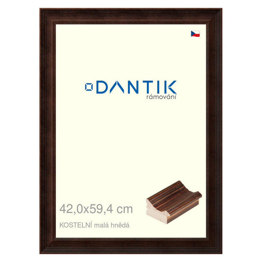DANTIK rámeček 42x59,4 | KOSTELNÍ malá hnědá (Plexi Čiré)