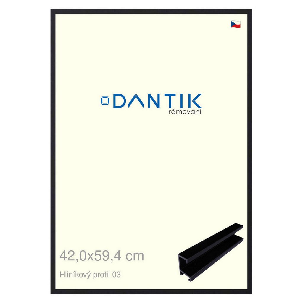 DANTIK rámeček 42x59,4 | ALU profil 7003 Černá matná (Plexi Čiré)