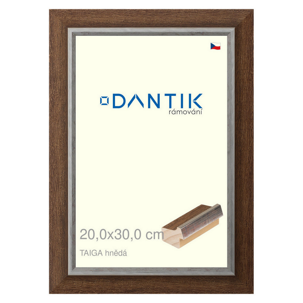 DANTIK rámeček 20x30 | TAIGA hnědá (Sklo Čiré)