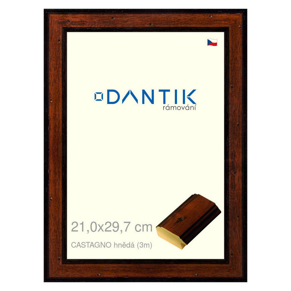 DANTIK rámeček 21x29,7 | CASTAGNO hnědá (Sklo Čiré)