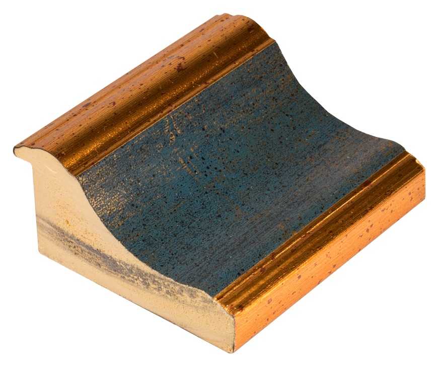 Rámová lišta DANTIK - 3068 | ZVRATNÁ modrozlatá plast