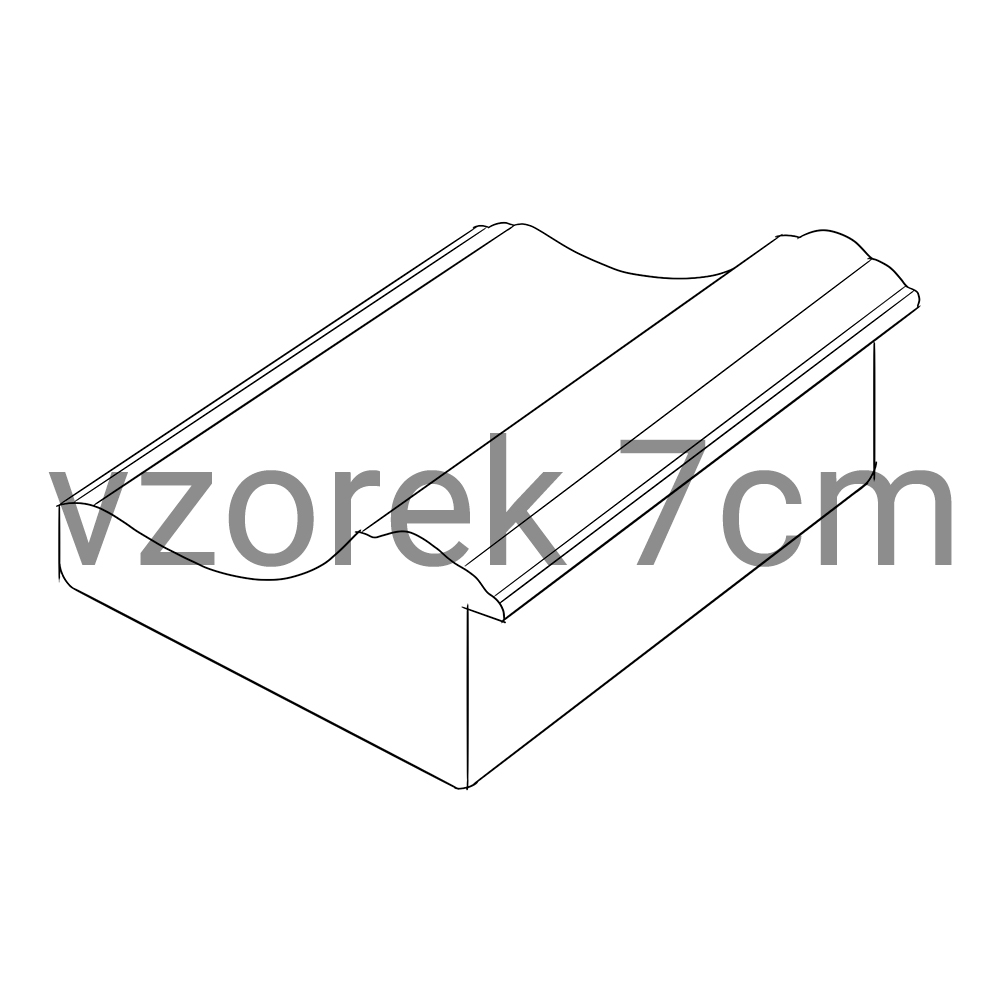 Vzorek rámařské lišty 7 cm - 3176 BOX film champagne