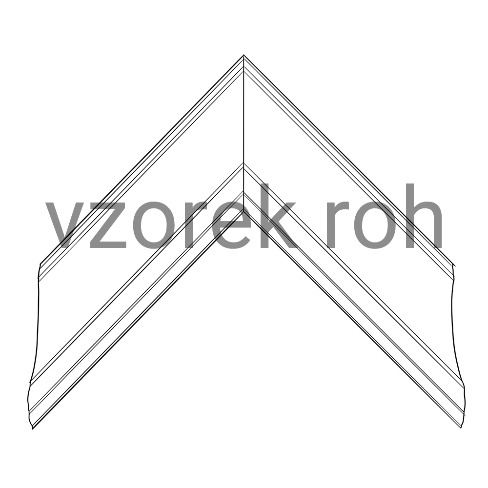 Vzorek rámařské lišty rohový - 3176 BOX film champagne