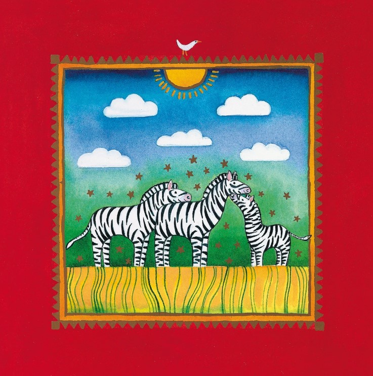 40x40 | Three little zebras ( Edwards Linda )