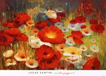 91x66 | Meadow Poppies I ( Santini Lucas )