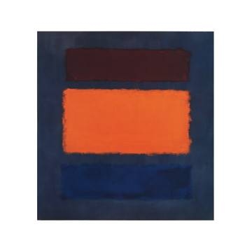 40x40 | Brown, Orange, Blue on Maroon ( Rothko Mark )