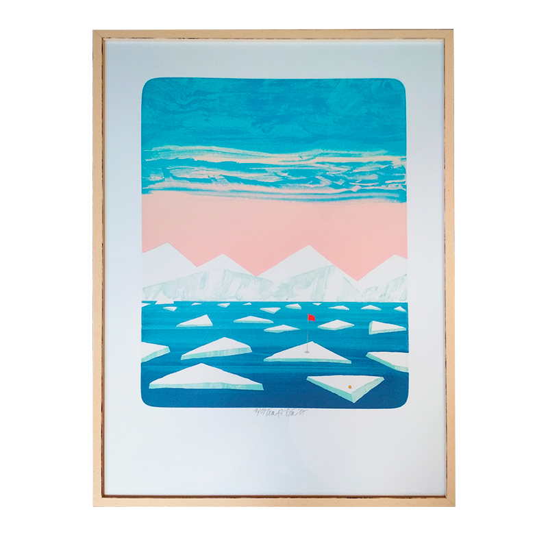 Golfista na kře | Tomáš Bím | 51,5x69,5cm (Zarámovaný obraz)