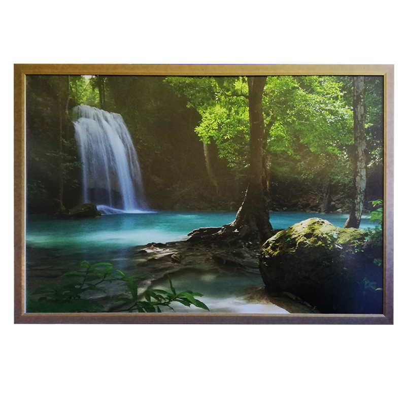 Krajina s vodopádem | 86x123 cm (Zarámovaná reprodukce)