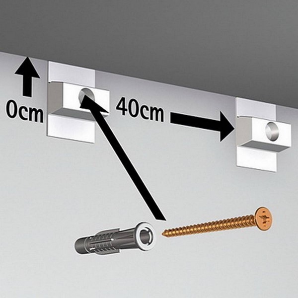 Závěsný systém na obrazy - SET Click Rail HLINÍK 2m (4x ocel, 4x AG)