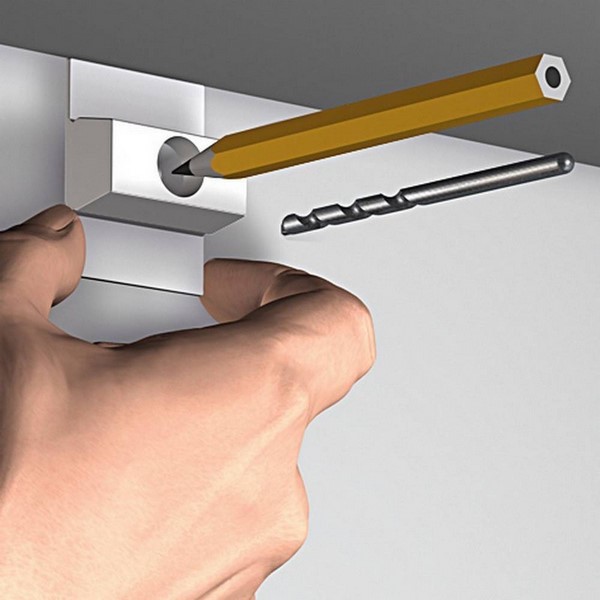 Závěsný systém na obrazy - SET Click Rail HLINÍK 2m (4x ocel, 4x AG)
