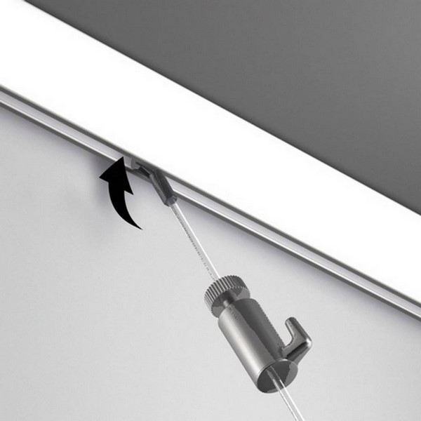 Závěsný systém na obrazy - Click Rail Lišta stříbrná 1m s řezem