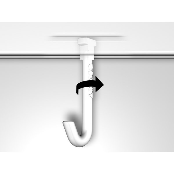 Závěsný systém na obrazy - Háček Twister Hook (bílá) - přímo do lišt ZS