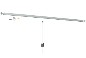 Závěsný systém na obrazy - SET Contour Rail stříbrná (4x ocel 4x MG1)