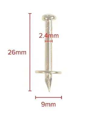 Hřebík ocelový zlatý s podložkou