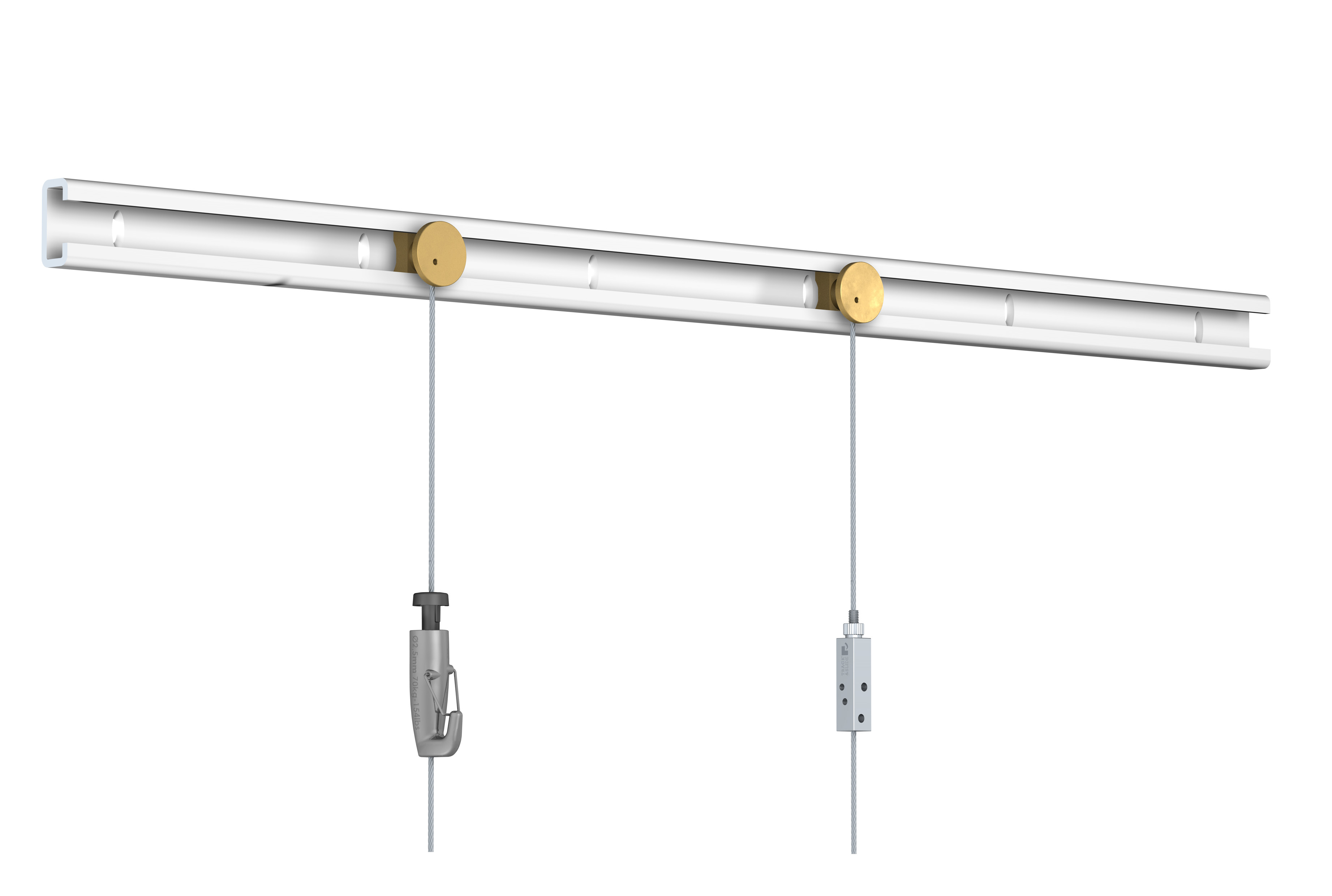 Galerijní závěsný systém - Heavy Duty Track - Ocelové lanko 2,5mm - 200 cm