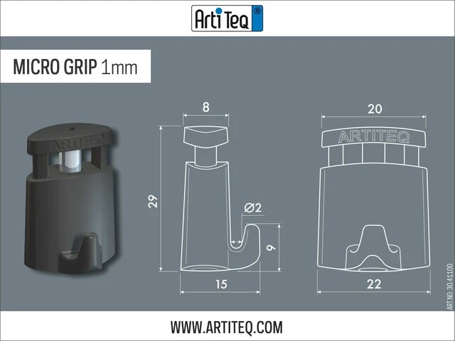 Závěsný systém na obrazy - Háček samosvorný Micro Grip 1mm na lanko 1mm