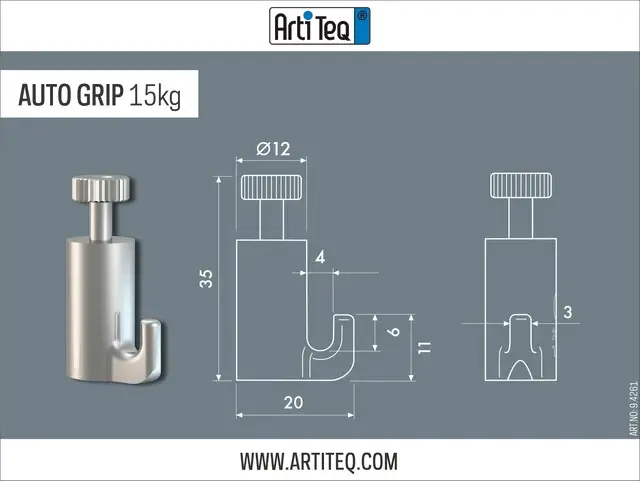 Závěsný systém na obrazy - Háček samosvorný Auto Grip 2mm 15 Kg