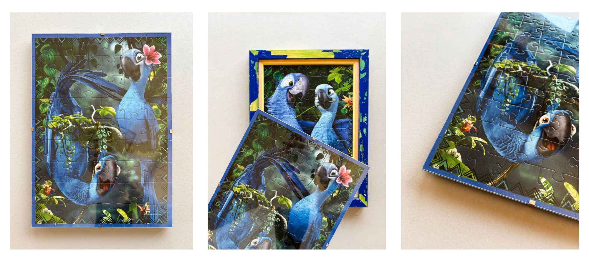Možnosti zavesenia puzzle a detail zlepených dielikov