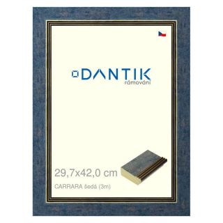 DANTIK rámeček 29,7x42 | Vyřazeno | CARRARA šedá (Plexi Čiré)