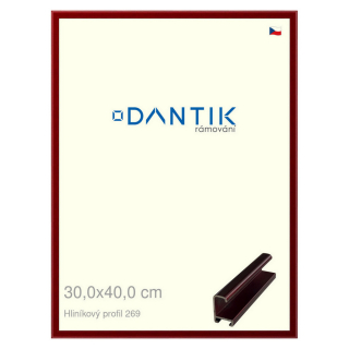 DANTIK rámeček 30x40 | ALU profil 7269 Červená Rubin broušená (Plexi Čiré)