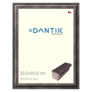 DANTIK rámeček 30x40 | TRITON cín (Plexi Čiré)