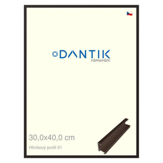 DANTIK rámeček 30x40 | ALU profil 7001 Hnědá matná (Plexi Čiré)