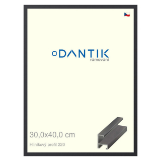 DANTIK rámeček 30x40 | ALU profil 6220 Černá matná (Plexi Čiré)