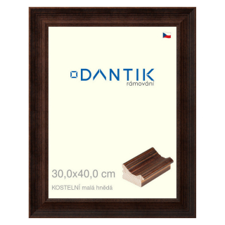 DANTIK rámeček 30x40 | KOSTELNÍ malá hnědá (Plexi Čiré)