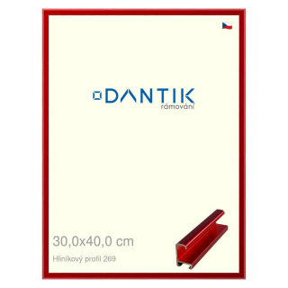 DANTIK rámeček 30x40 | ALU profil 7269 Červená Trumalin broušená (Plexi Čiré)