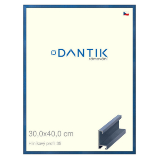 DANTIK rámeček 30x40 | ALU profil 6035 Dýha barevná modrá královská (Plexi Čiré)