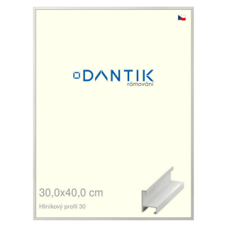 DANTIK rámeček 30x40 | ALU profil 6030 Dýha bílá (Plexi Čiré)