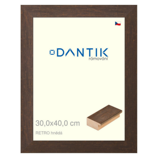 DANTIK rámeček 30x40 | RETRO hnědá (Plexi Čiré)